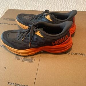 Hoka Men's Athletic Shoes - Dark Gray and Orange